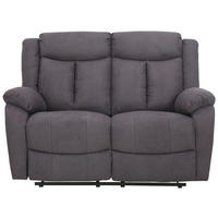 2-Sitzer-Sofa + Relaxfunktion Webstoff Grau  - Schwarz/Grau, KONVENTIONELL, Holz/Kunststoff (138/103/96cm) - P & B