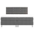 BOXBETT 160/200 cm,  in Anthrazit, Matratze, Bettkasten, Topper, H2 = mittel  - Chromfarben/Anthrazit, KONVENTIONELL, Textil/Metall (160/200cm) - Carryhome