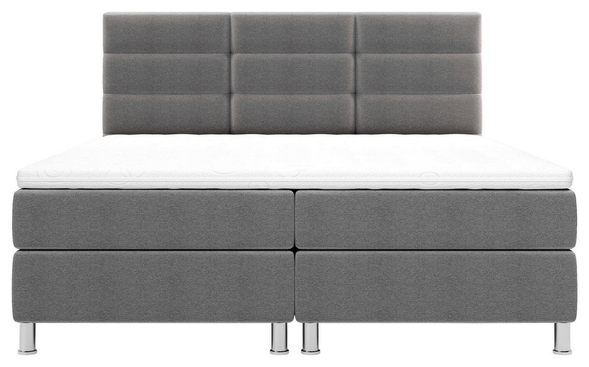 BOXBETT 160/200 cm  in Anthrazit  - Chromfarben/Anthrazit, KONVENTIONELL, Textil/Metall (160/200cm) - Carryhome