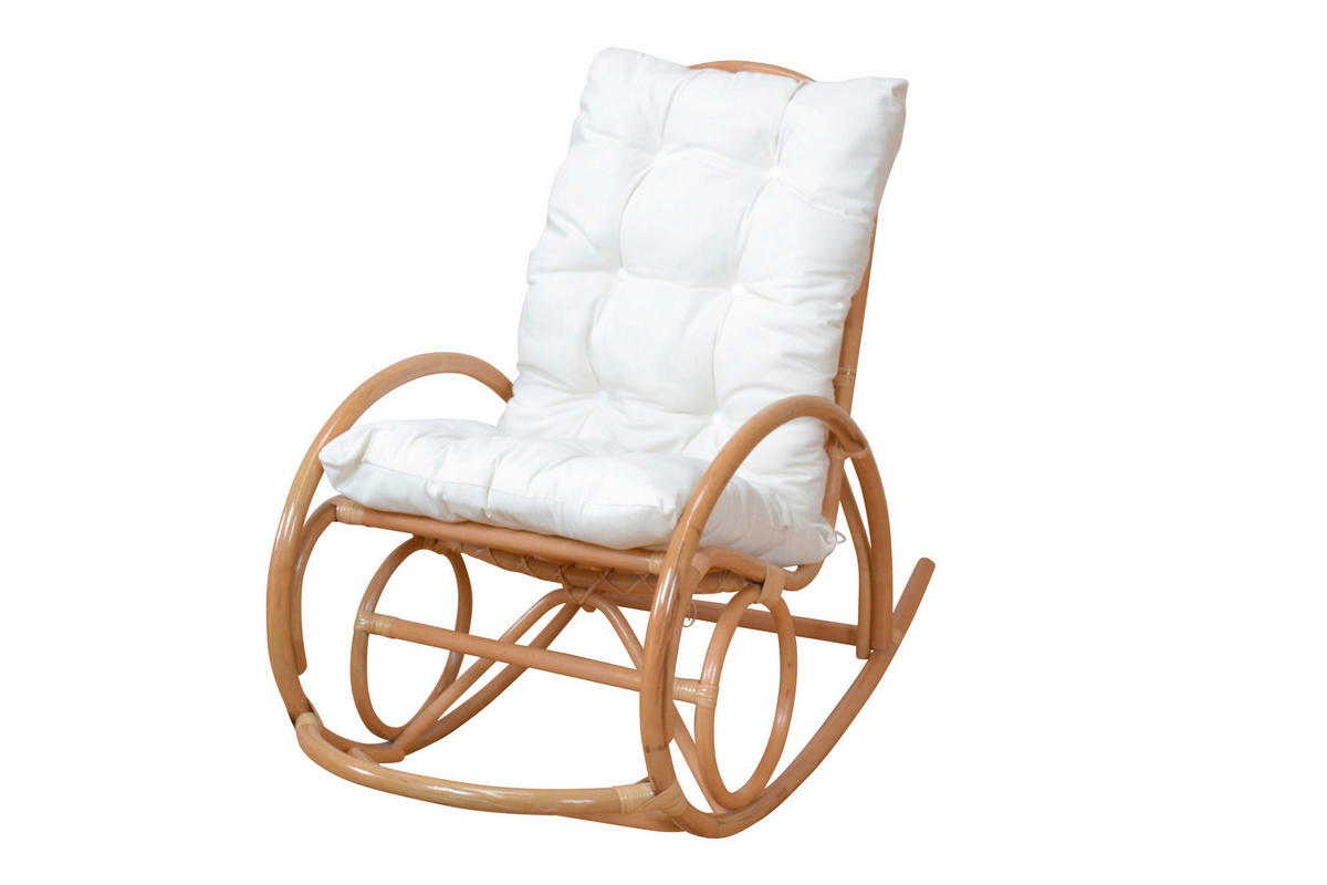 SCHAUKELSTUHL in Honig  - Creme/Honig, Natur, Holz/Textil (62/97/118cm) - MID.YOU