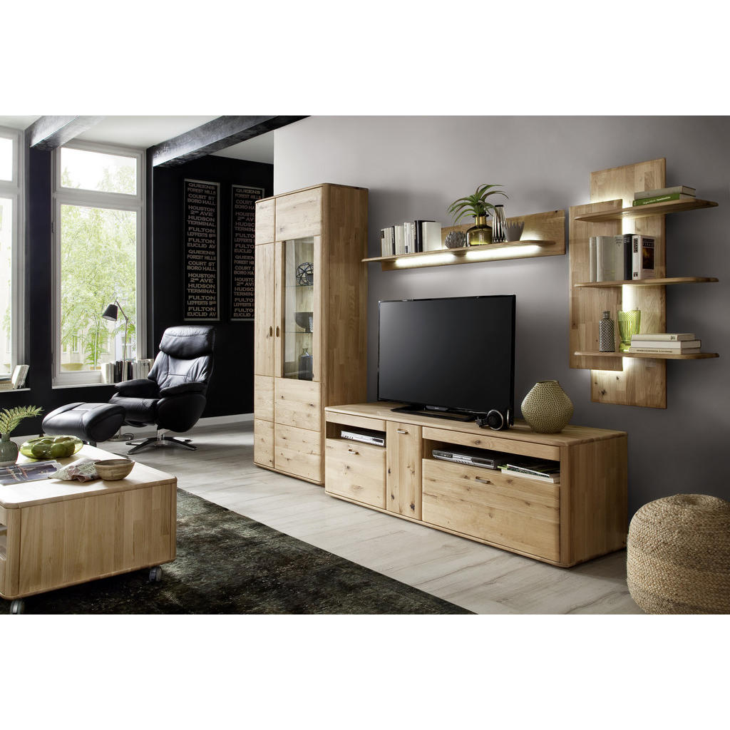 Thumbnail - Livetastic Wandboard, Eiche, Holz, Balkeneiche, massiv, 150x24x25 cm, Made in EU, Wohnzimmer, Regale, Wandboards