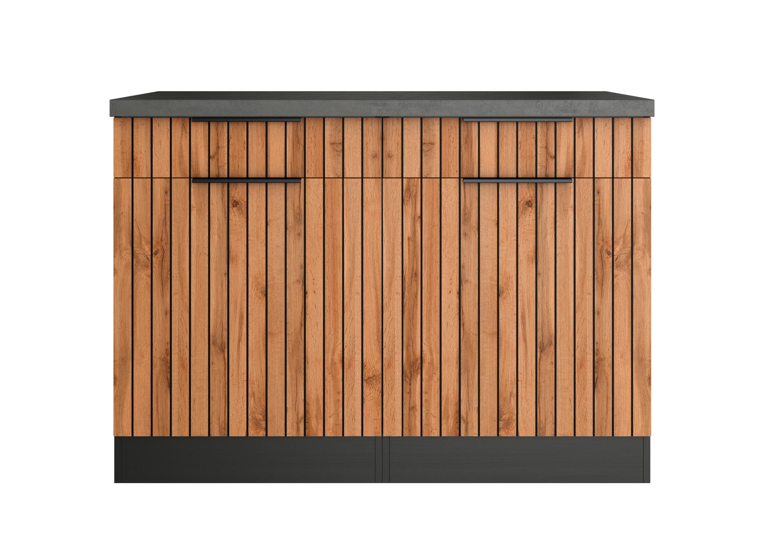 KÜCHENUNTERSCHRANK 120/85/60 cm  in Graphitfarben, Eiche Wotan  - Schieferfarben/Eiche Wotan, Basics, Holzwerkstoff/Metall (120/85/60cm) - Held
