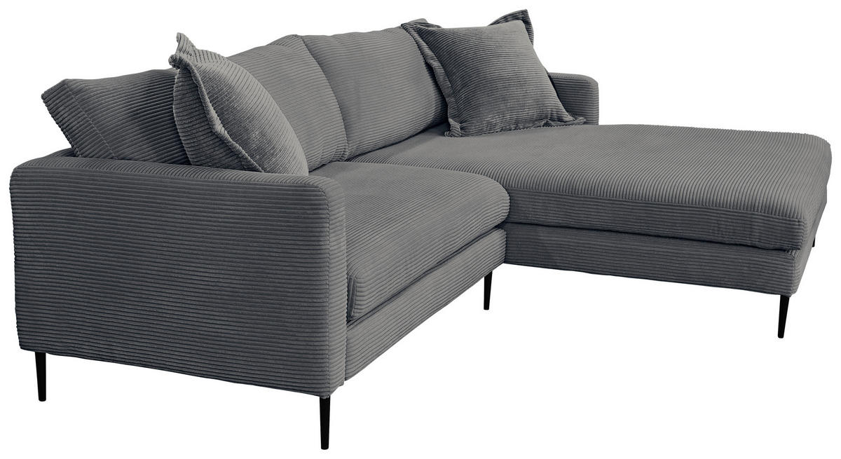 KUTNA GARNITURA tekstil  boje grafita   - boje grafita/crna, Design, tekstil/metal (268/193cm) - P & B