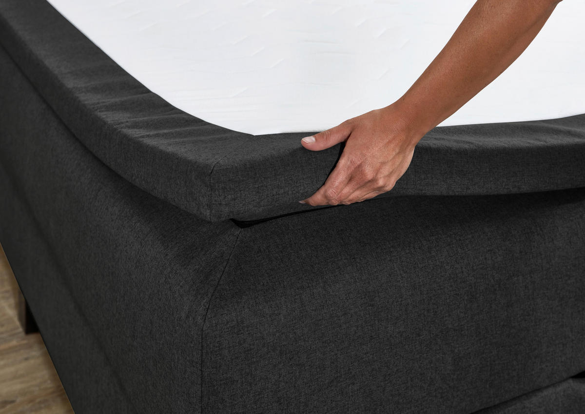 BOXSPRINGBETT 140/200 cm  in Anthrazit  - Anthrazit/Schwarz, Konventionell, Holzwerkstoff/Kunststoff (140/200cm) - Carryhome