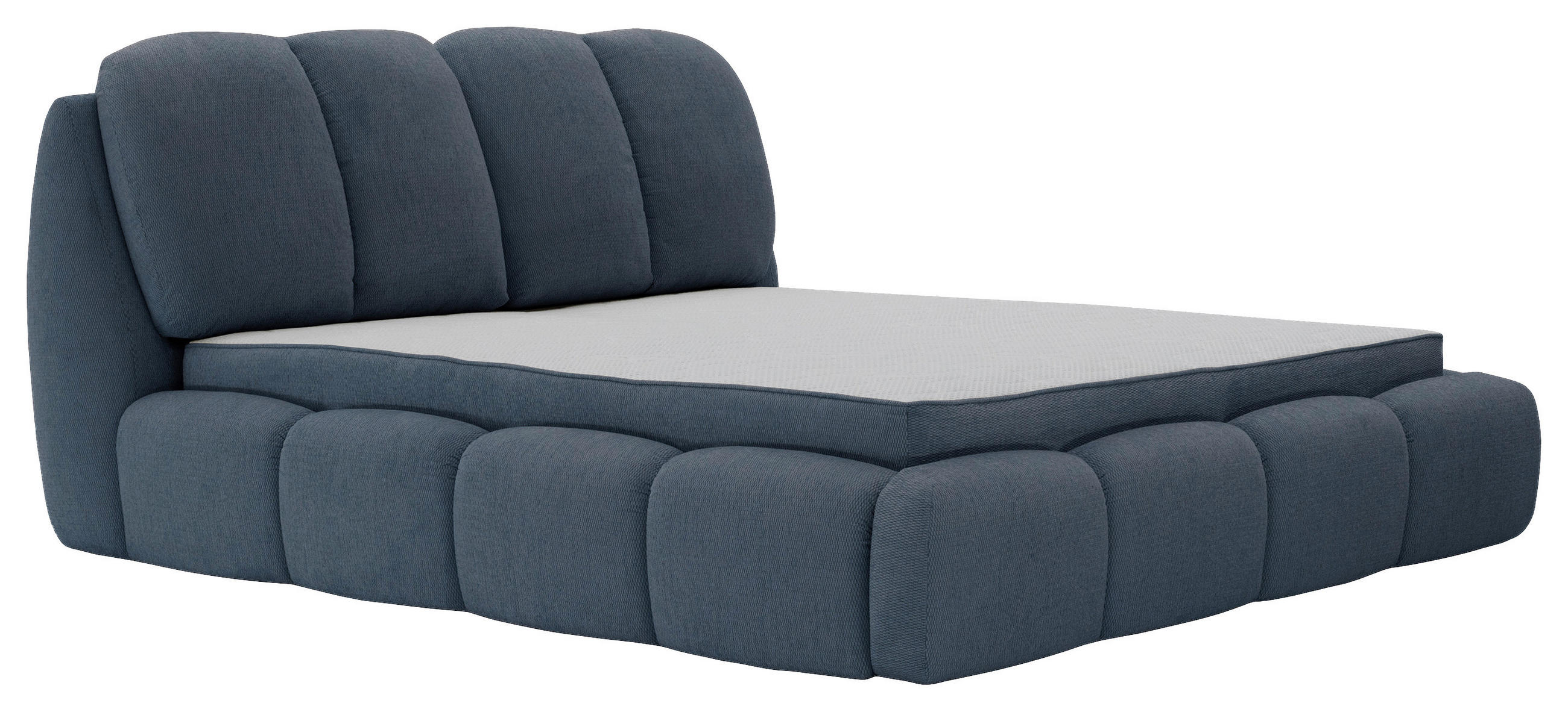 POLSTERBETT 180/200 cm,  in Blau, gepolstertes Kopfteil, Lattenrost, Bettkasten,  - Blau/Schwarz, Design, Holz/Kunststoff (180/200cm) - Chameo