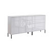 SIDEBOARD Mailand Set 9 + MF  in 184,5/86/33 cm  - Weiß Hochglanz/Anthrazit, MODERN, Holzwerkstoff/Metall (184,5/86/33cm) - MID.YOU