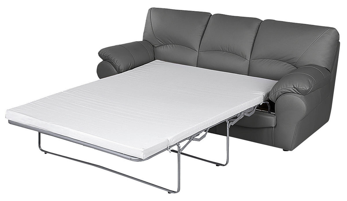SCHLAFSOFA in Leder Anthrazit  - Anthrazit/Schwarz, Design, Leder/Kunststoff (205/92/85cm) - Livetastic