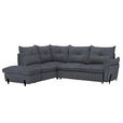 ECKSOFA in Bouclé Grau  - Schwarz/Grau, Design, Textil/Metall (220/250cm) - Xora