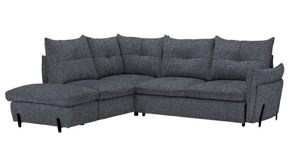 ECKSOFA in Bouclé Grau  - Schwarz/Grau, Design, Textil/Metall (220/250cm) - Xora