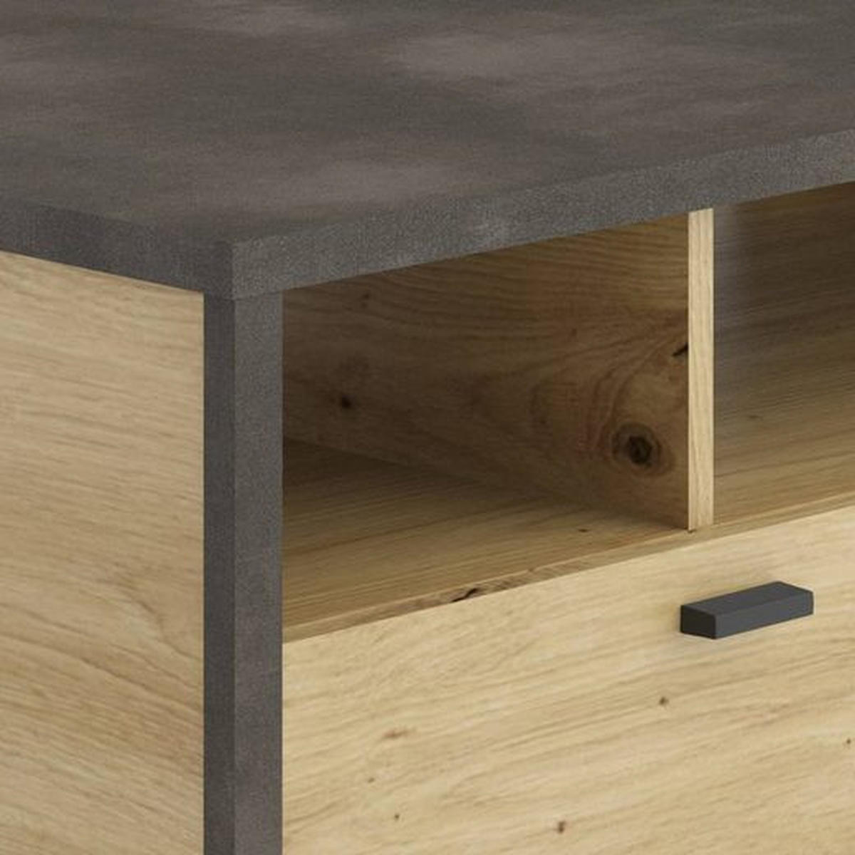 COUCHTISCH in Holzwerkstoff 95/48/59,5 cm  - Schwarz/Eiche Artisan, KONVENTIONELL, Holzwerkstoff/Kunststoff (95/48/59,5cm) - MID.YOU