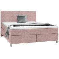 BOXSPRINGBETT 160/200 cm  in Altrosa  - Chromfarben/Altrosa, KONVENTIONELL, Kunststoff/Textil (160/200cm) - Voleo