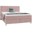 BOXSPRINGBETT 180/200 cm  in Altrosa  - Chromfarben/Altrosa, KONVENTIONELL, Kunststoff/Textil (180/200cm) - Voleo