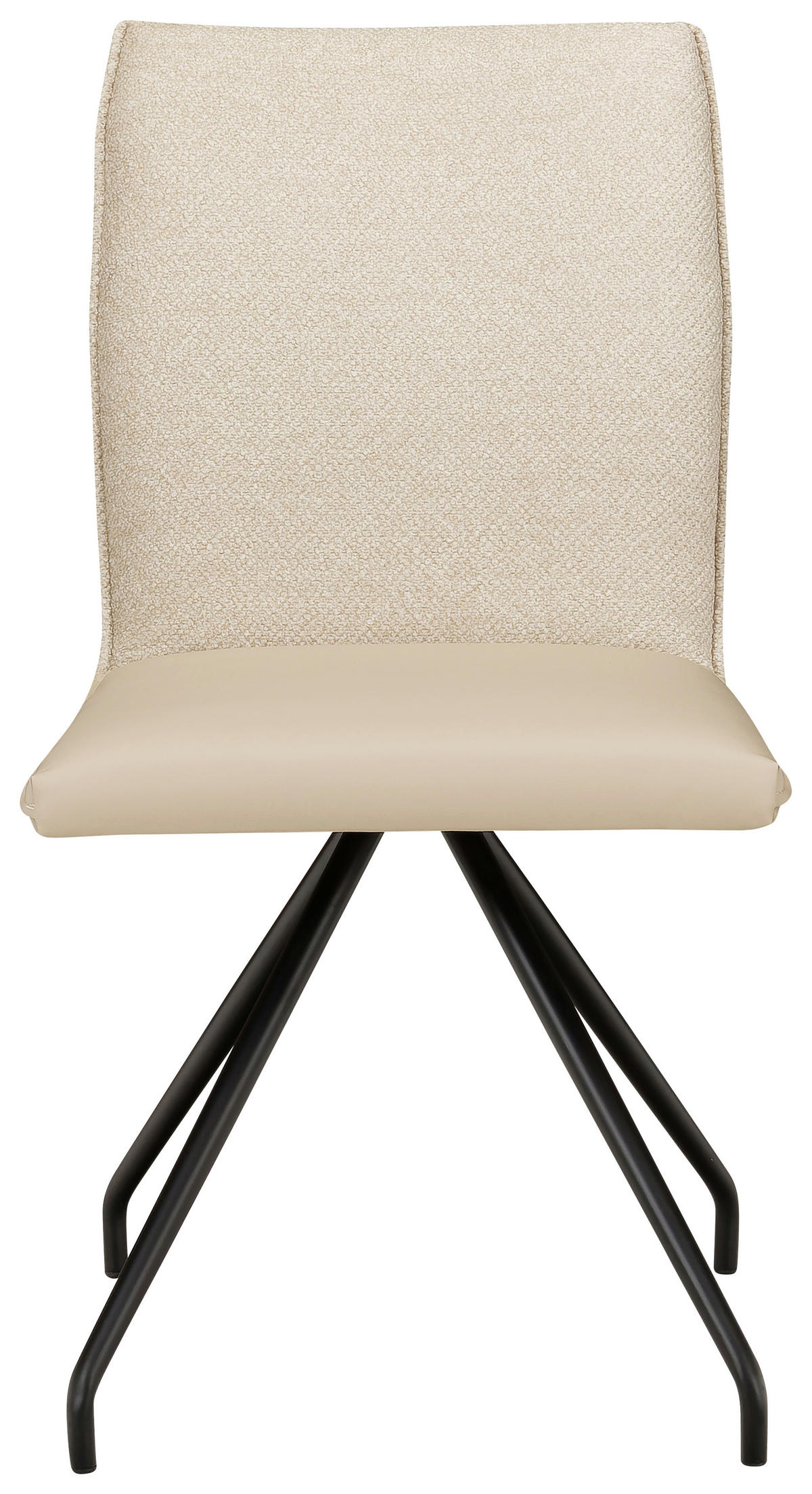 STUHL  in Stahl Webstoff, Mikrofaser  - Beige/Schwarz, Design, Textil/Metall (49/91/60cm) - Moderano