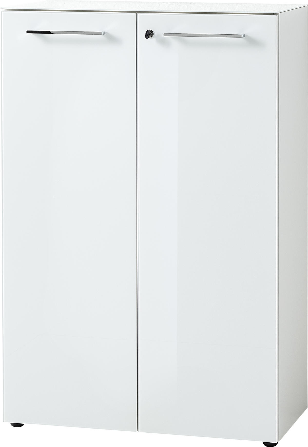 AKTENSCHRANK 80/120/37 cm  - Weiss, Modern, Glas/Holzwerkstoff (80/120/37cm) - Germania