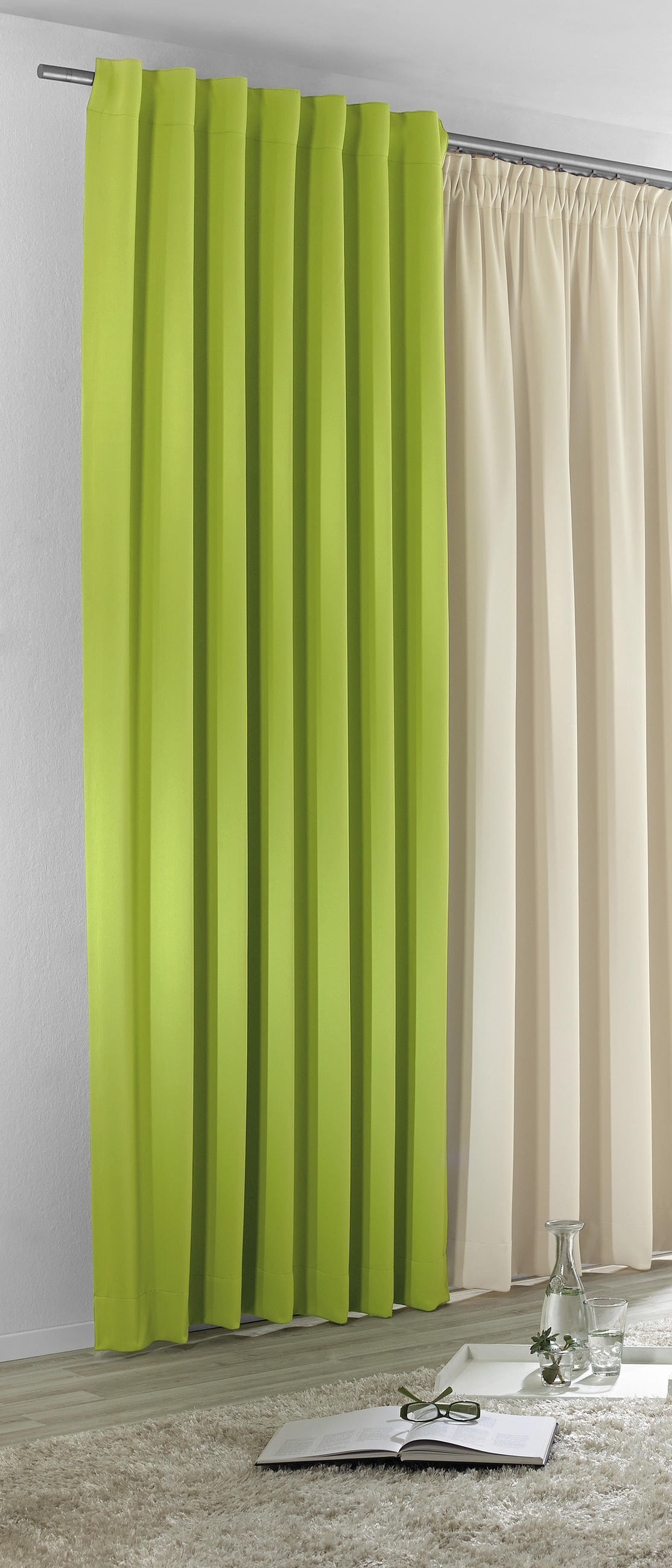 DEKORAČNÁ LÁTKA, zatemnenie, 150 cm - zelená, Basics, textil (150cm) - Esposa