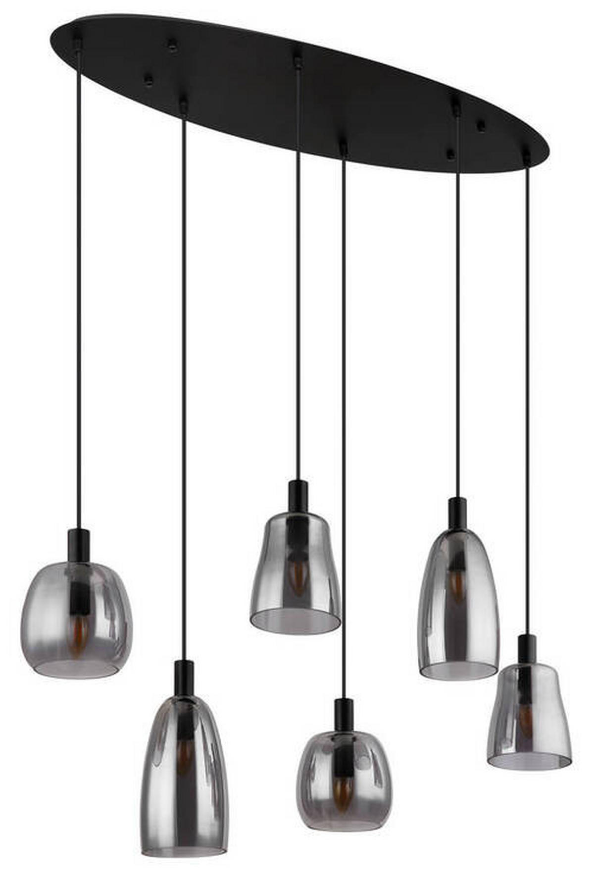 HÄNGLAMPA 97/32,5/130 cm  - svart, Design, metall/glas (97/32,5/130cm) - Globo