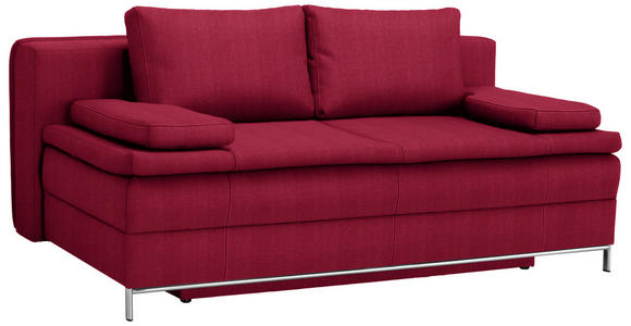 BOXSPRINGSOFA Centa in Flachgewebe Rot  - Chromfarben/Rot, Design, Textil/Metall (200/93/107cm) - Novel