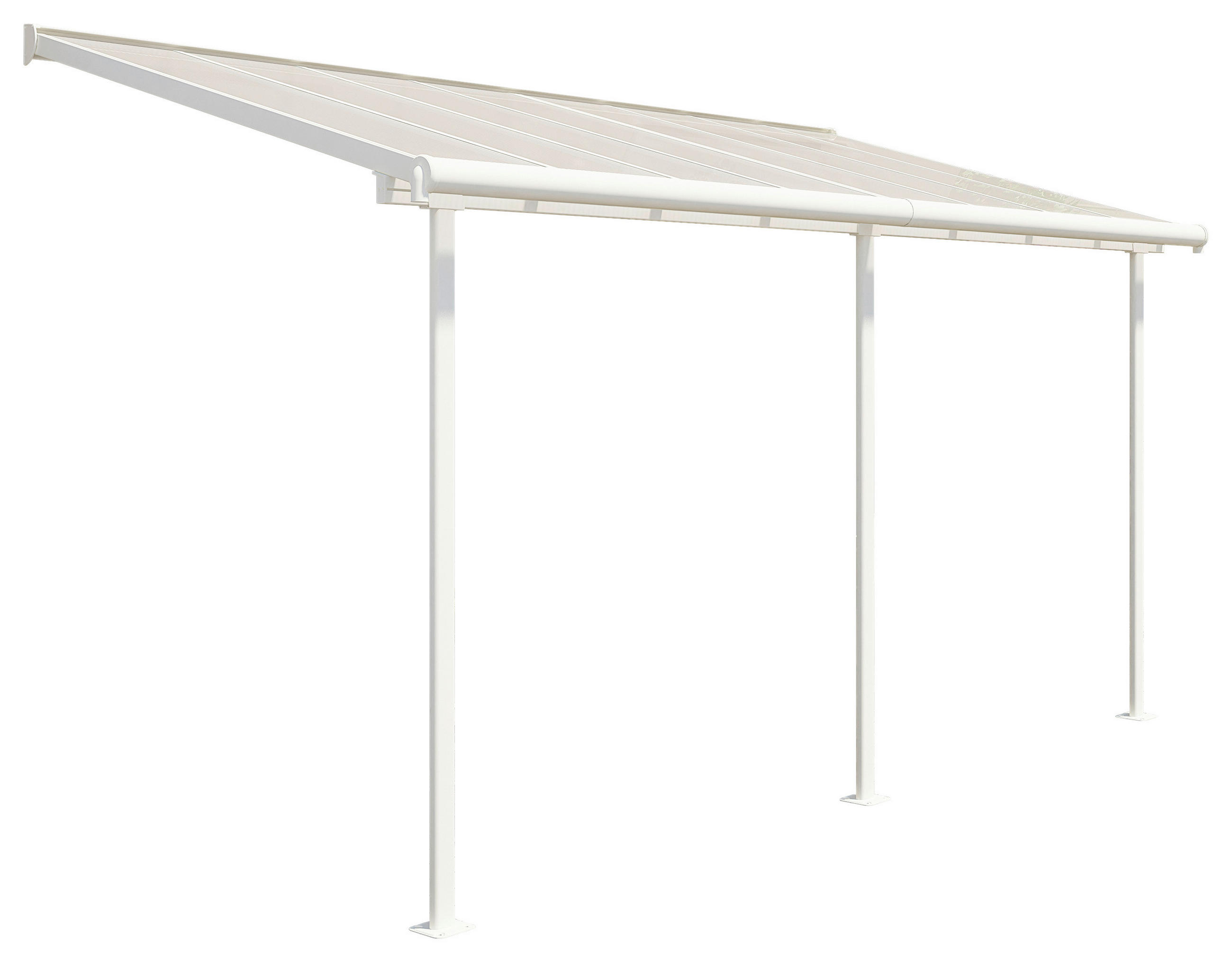 TERRASSENÜBERDACHUNG - Weiß, Basics, Metall (447/257/230cm) - Ambia Garden