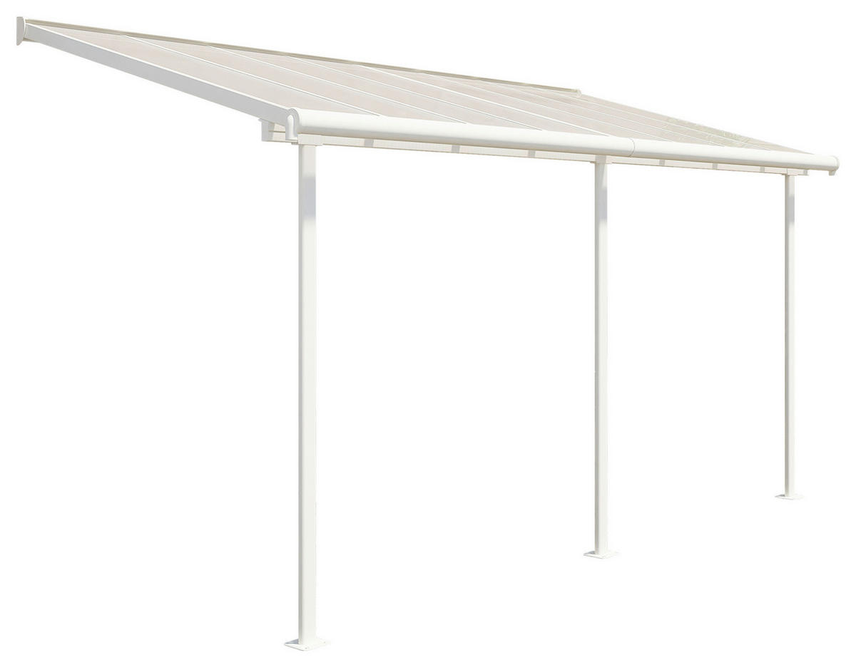 TERRASSENÜBERDACHUNG 447/257/230 cm   - Weiß, Basics, Metall (447/257/230cm)