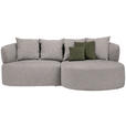 ECKSOFA in Chenille Greige  235/166 cm  - Greige/Schwarz, MODERN, Kunststoff/Textil (235/166cm) - Hom`in