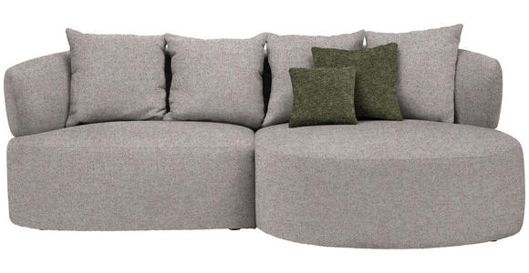 ECKSOFA in Chenille Greige  235/166 cm  - Greige/Schwarz, MODERN, Kunststoff/Textil (235/166cm) - Hom`in
