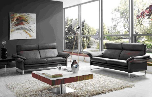 ZWEISITZER-SOFA Echtleder Braun - Chromfarben/Braun, KONVENTIONELL, Leder (180/93/78cm) - Erpo