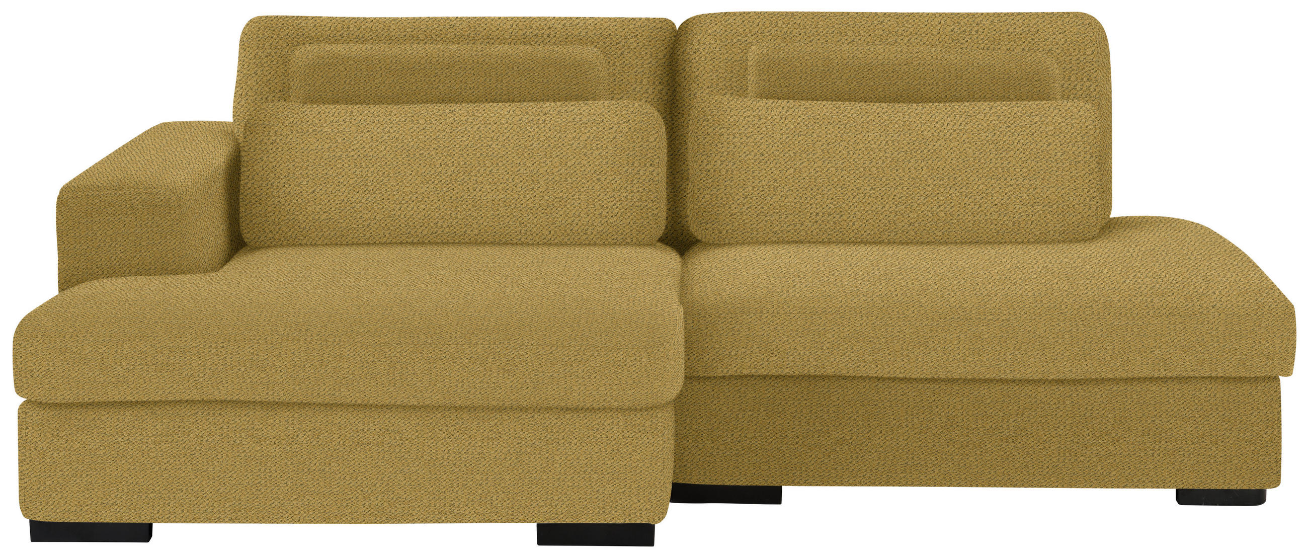 ECKSOFA in Chenille Currygelb  - Currygelb/Schwarz, Design, Kunststoff/Textil (158/223cm) - Lomoco