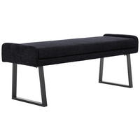 HOCKERBANK 160/49/49 cm Webstoff Schwarz  - Schwarz, Design, Textil/Metall (160/49/49cm) - Novel