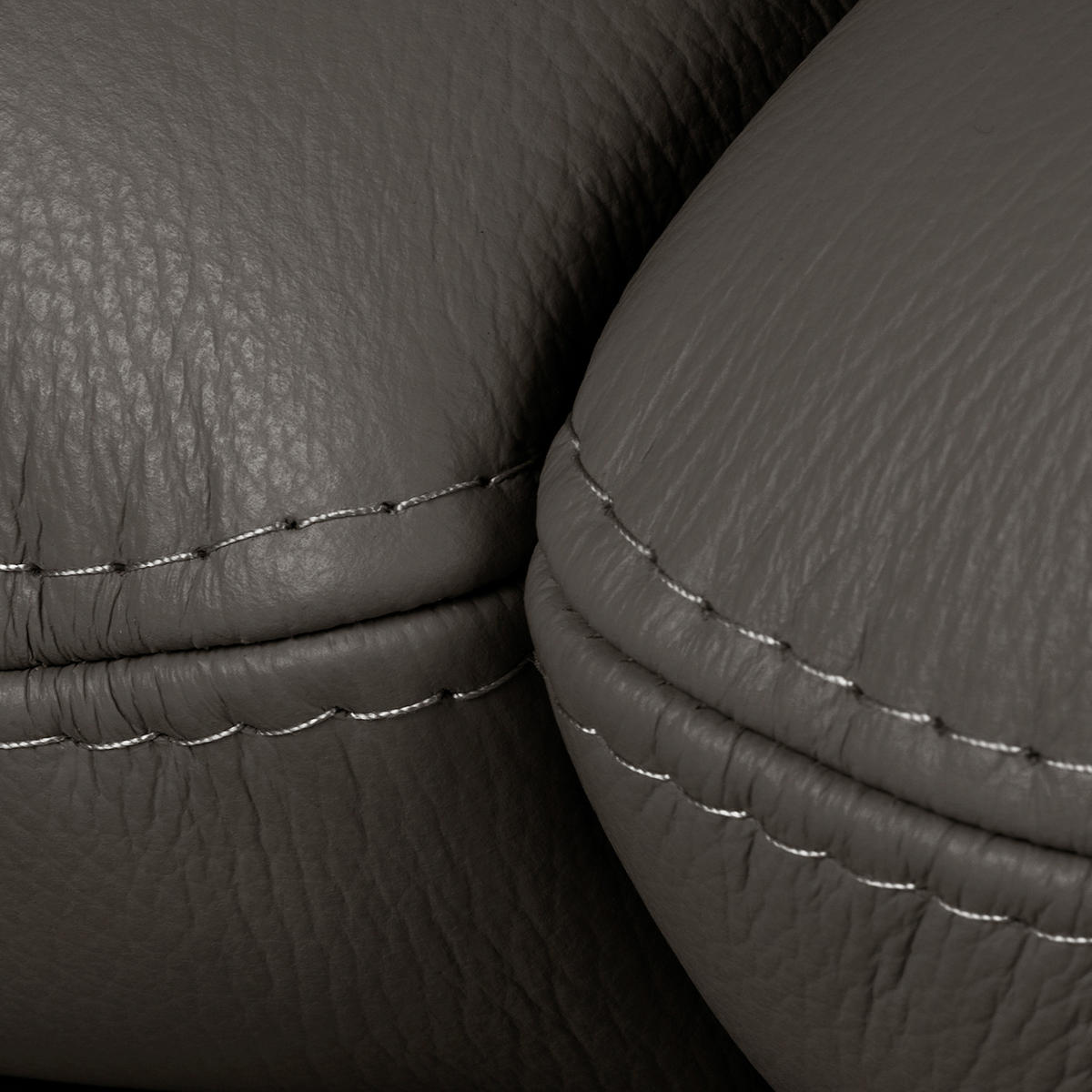 3-SITZER-SOFA Echtleder Dunkelbraun  - Dunkelbraun/Silberfarben, Design, Leder/Metall (214/90/88cm) - Livetastic