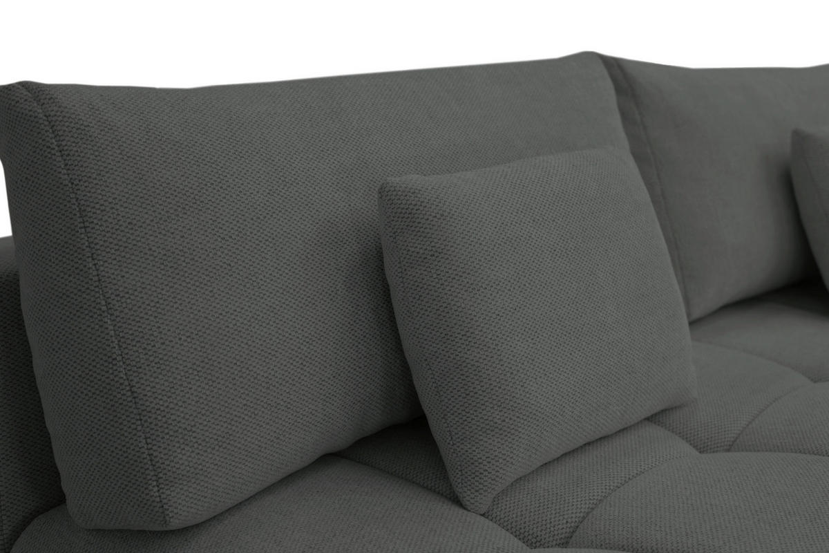 BOXSPRINGSOFA in Chenille Dunkelgrün  - Dunkelgrün/Schwarz, MODERN, Kunststoff/Textil (210/72/105cm) - Cantus