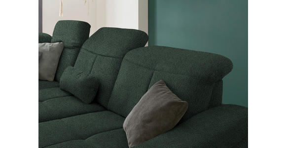 ECKSOFA in Flachgewebe Dunkelgrün  - Wildeiche/Dunkelgrün, Natur, Holz/Textil (243/301cm) - Voleo