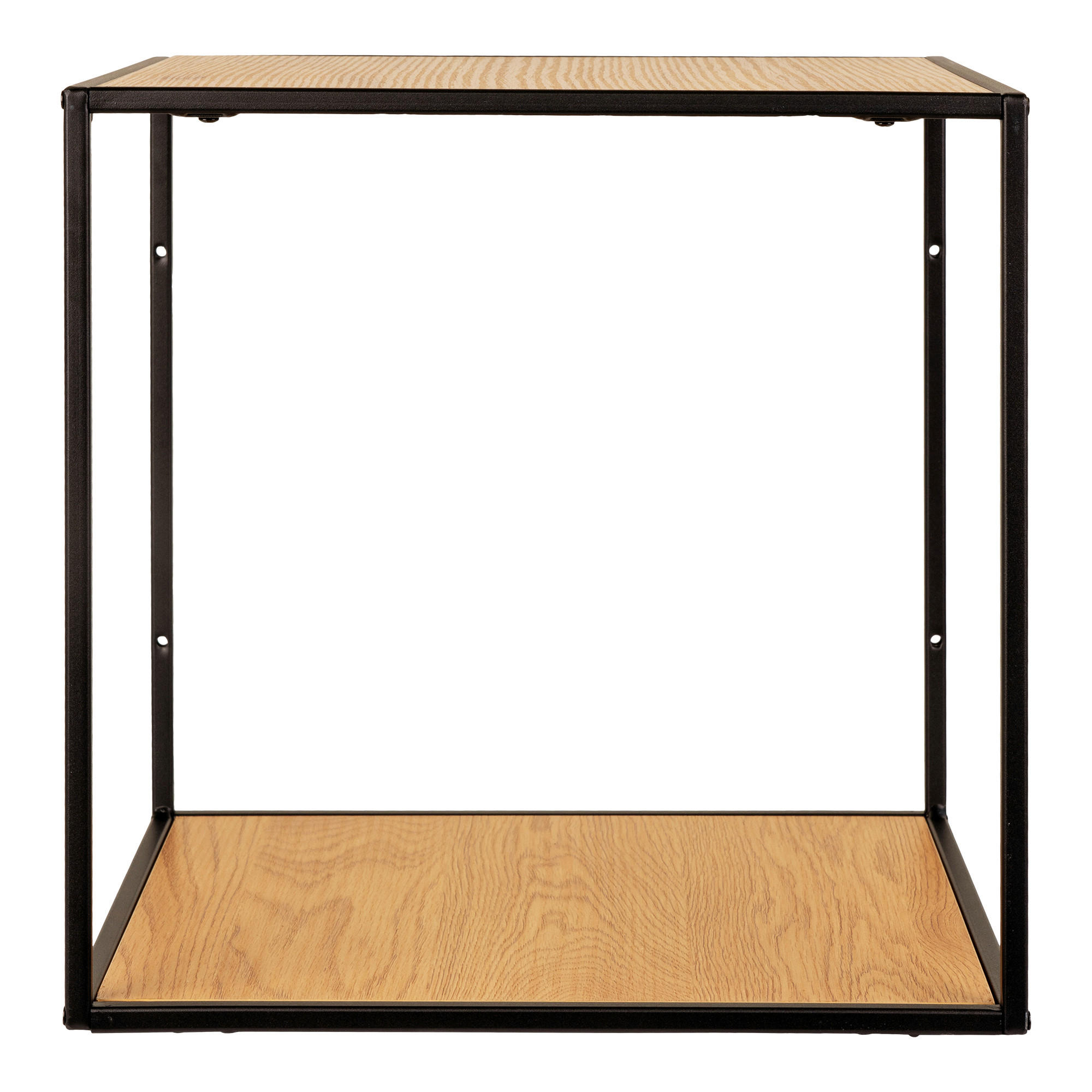 VÄGGHYLLPLAN 36/36/36 cm  - brun/svart, Design, metall/trä (36/36/36cm)