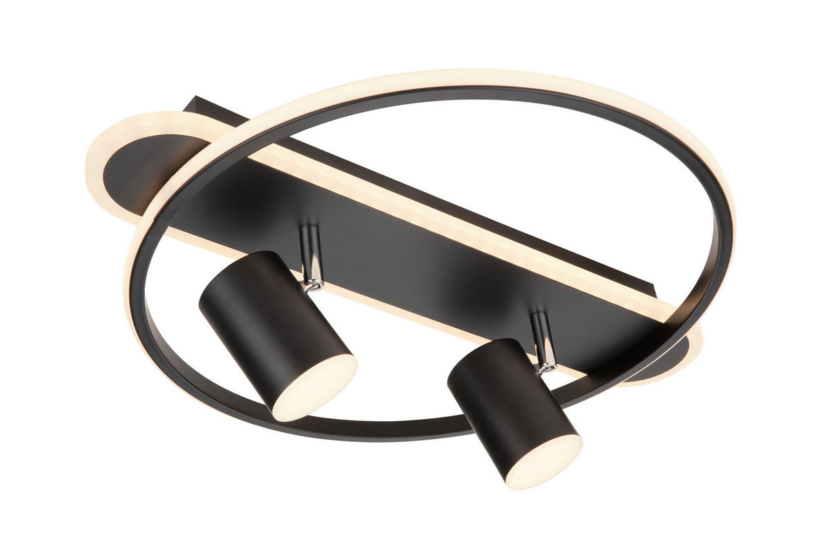 LED MENNYEZETI LÁMPA - fekete, Trend, műanyag/fém (40/50/17cm) - Novel