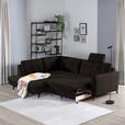 ECKSOFA in Flachgewebe, Leinenoptik Dunkelbraun  - Dunkelbraun/Schwarz, Design, Textil/Metall (208/247cm) - Xora