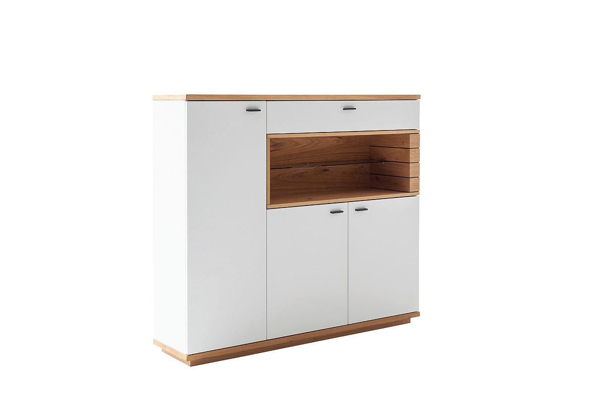 HIGHBOARD  in 150/133/37 cm  - Wildeiche/Anthrazit, Design, Glas/Holz (150/133/37cm) - Novel