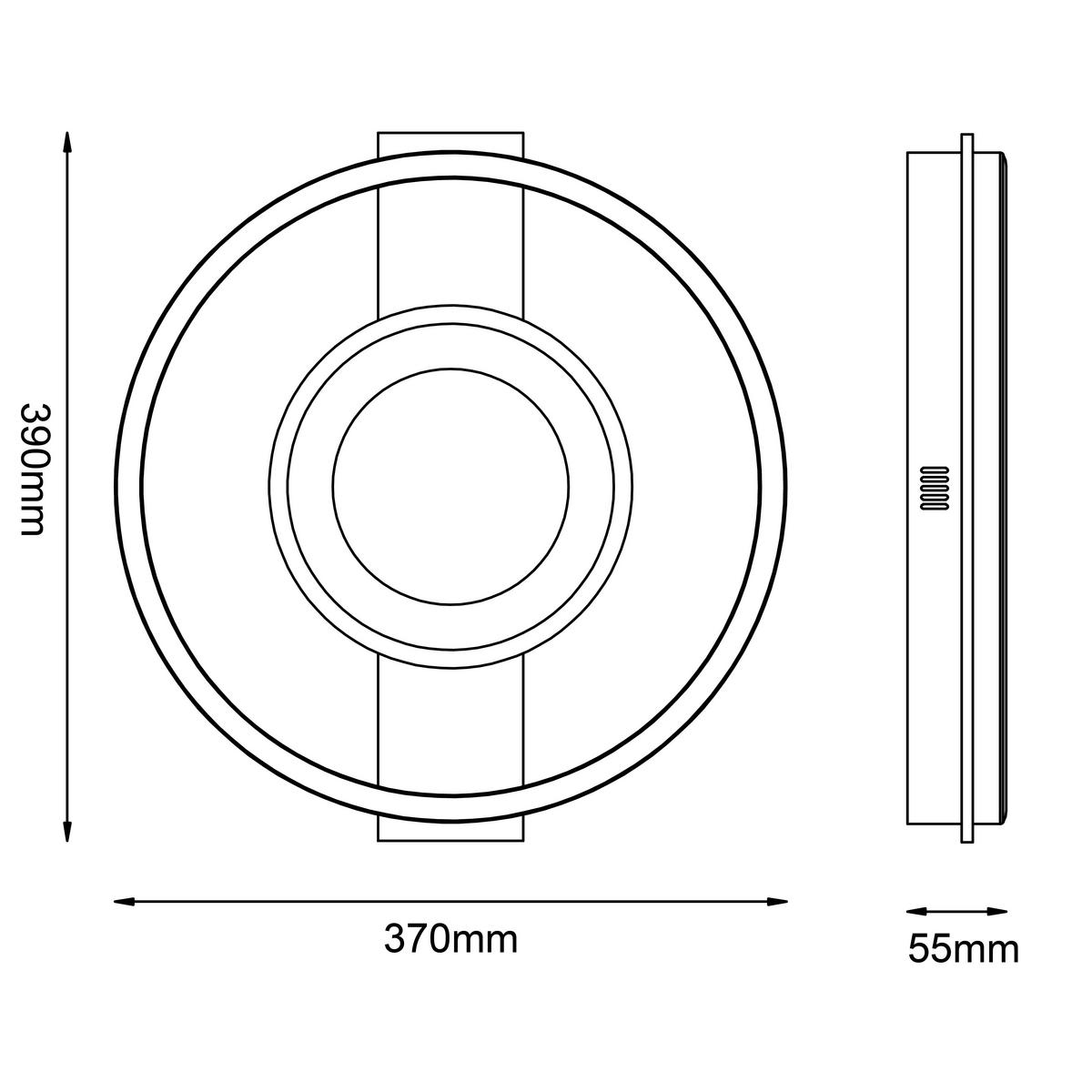 STROPNÍ LED SVÍTIDLO, 5/39/37 cm - černá/světle hnědá, Design, kov/dřevo (5/39/37cm)