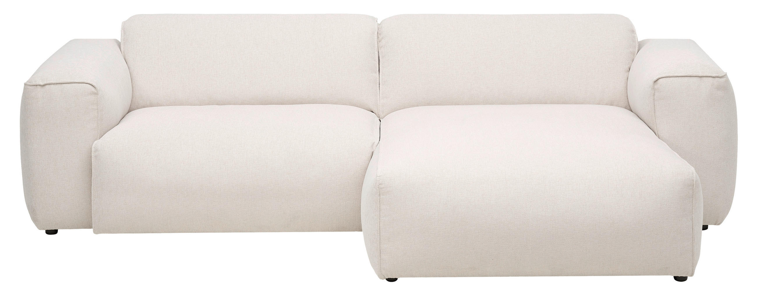 ECKSOFA in Webstoff Beige  265/171 cm  - Beige/Schwarz, Design, Kunststoff/Textil (265/171cm) - home24