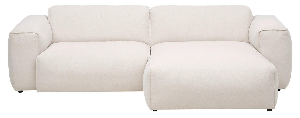 ECKSOFA in Webstoff Beige  265/171 cm  - Beige/Schwarz, Design, Kunststoff/Textil (265/171cm) - home24