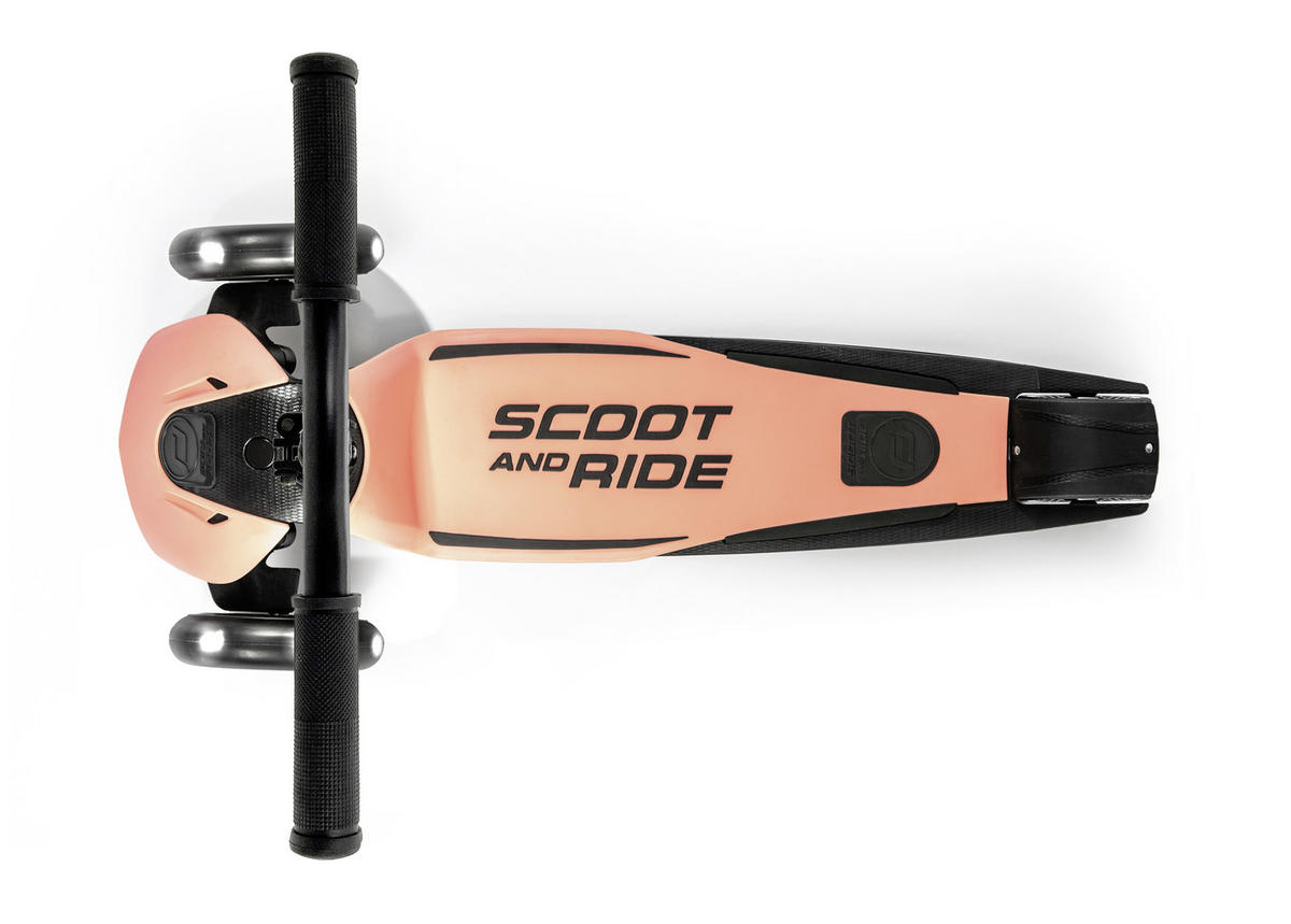 KINDERSCOOTER HIGHWAYKICK 5 LED  - Koralle/Schwarz, Trend, Kunststoff/Metall (25/79/60cm) - Scoot and Ride