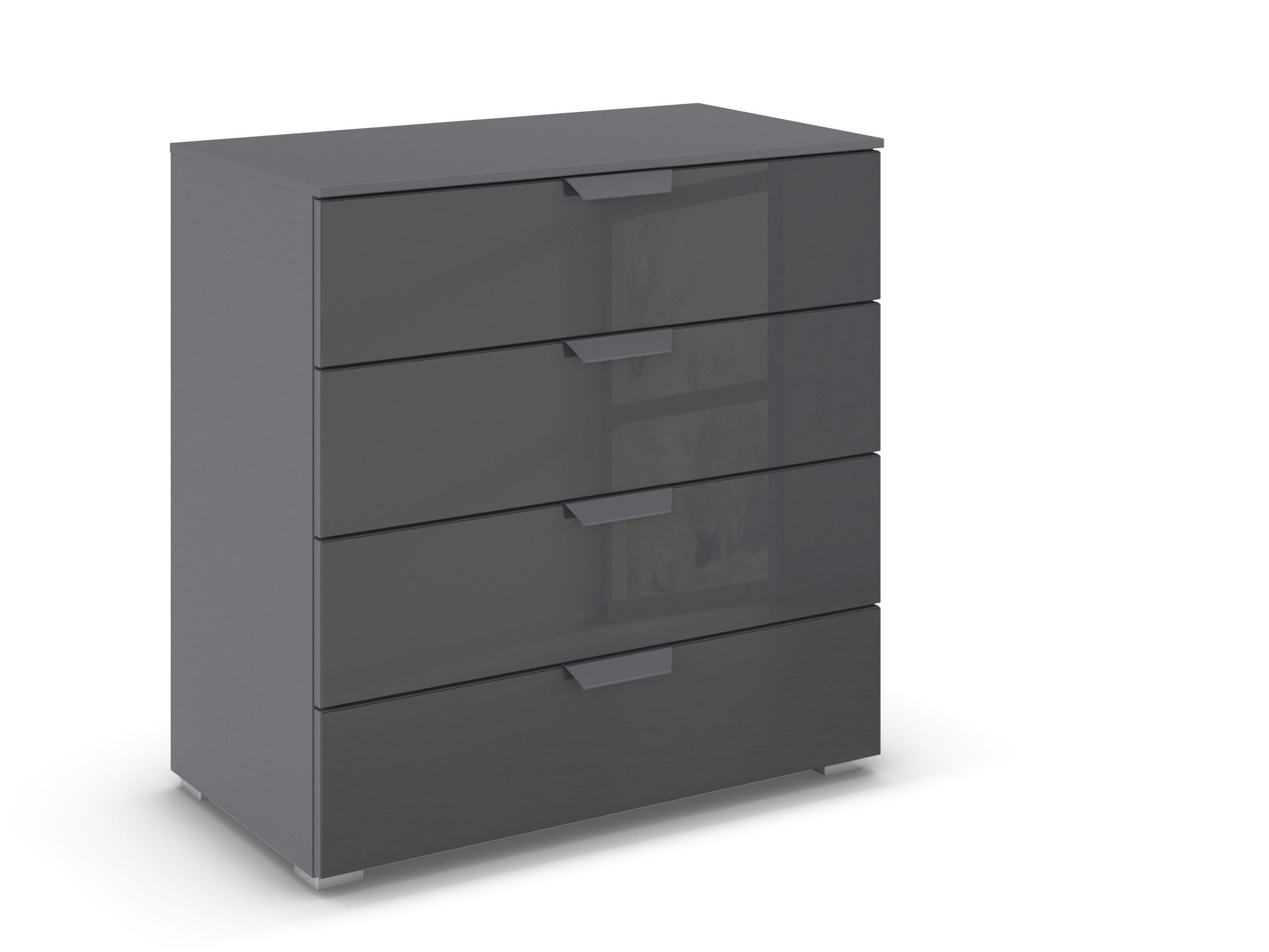 KOMMODE in 80/81/42 cm - Dunkelgrau/Anthrazit, Design, Glas/Holzwerkstoff (80/81/42cm) - Carryhome