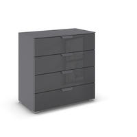 KOMMODE  in 80/81/42 cm  - Dunkelgrau/Anthrazit, Design, Glas/Holzwerkstoff (80/81/42cm) - Carryhome