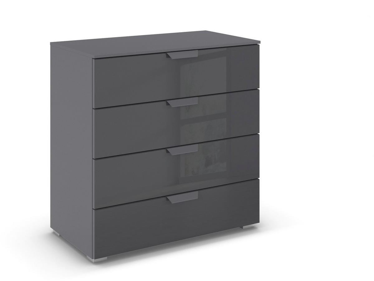 KOMMODE  in 80/81/42 cm  - Dunkelgrau/Anthrazit, Design, Glas/Holzwerkstoff (80/81/42cm) - Carryhome