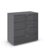 KOMMODE  in 80/81/42 cm  - Dunkelgrau/Anthrazit, Design, Glas/Holzwerkstoff (80/81/42cm) - Carryhome