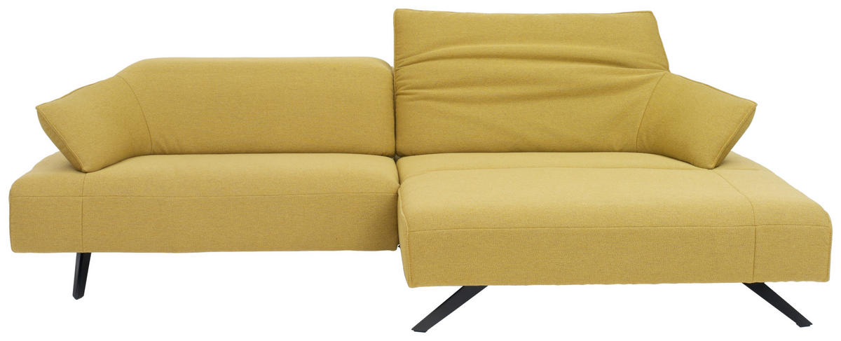 ECKSOFA in Struktur Currygelb  - Currygelb/Anthrazit, Design, Textil/Metall (276/165cm) - Himolla