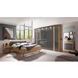 BETTANLAGE - Eiche Bianco/Lavagrau, Design, Glas/Holz (180/200cm) - Dieter Knoll