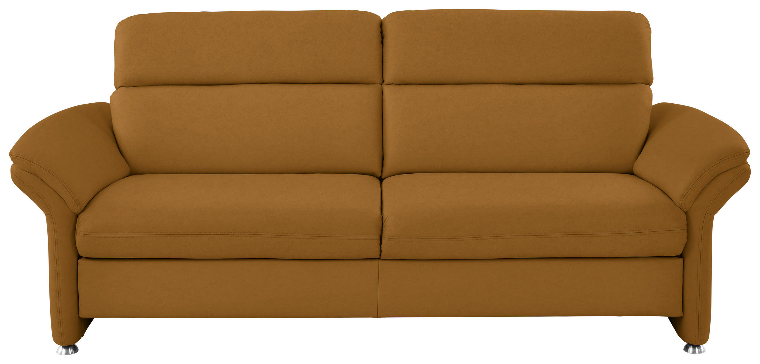 3-SITZER-SOFA in Echtleder Gelb - Gelb/Alufarben, KONVENTIONELL, Leder/Metall (228/96/92cm) - Beldomo Premium