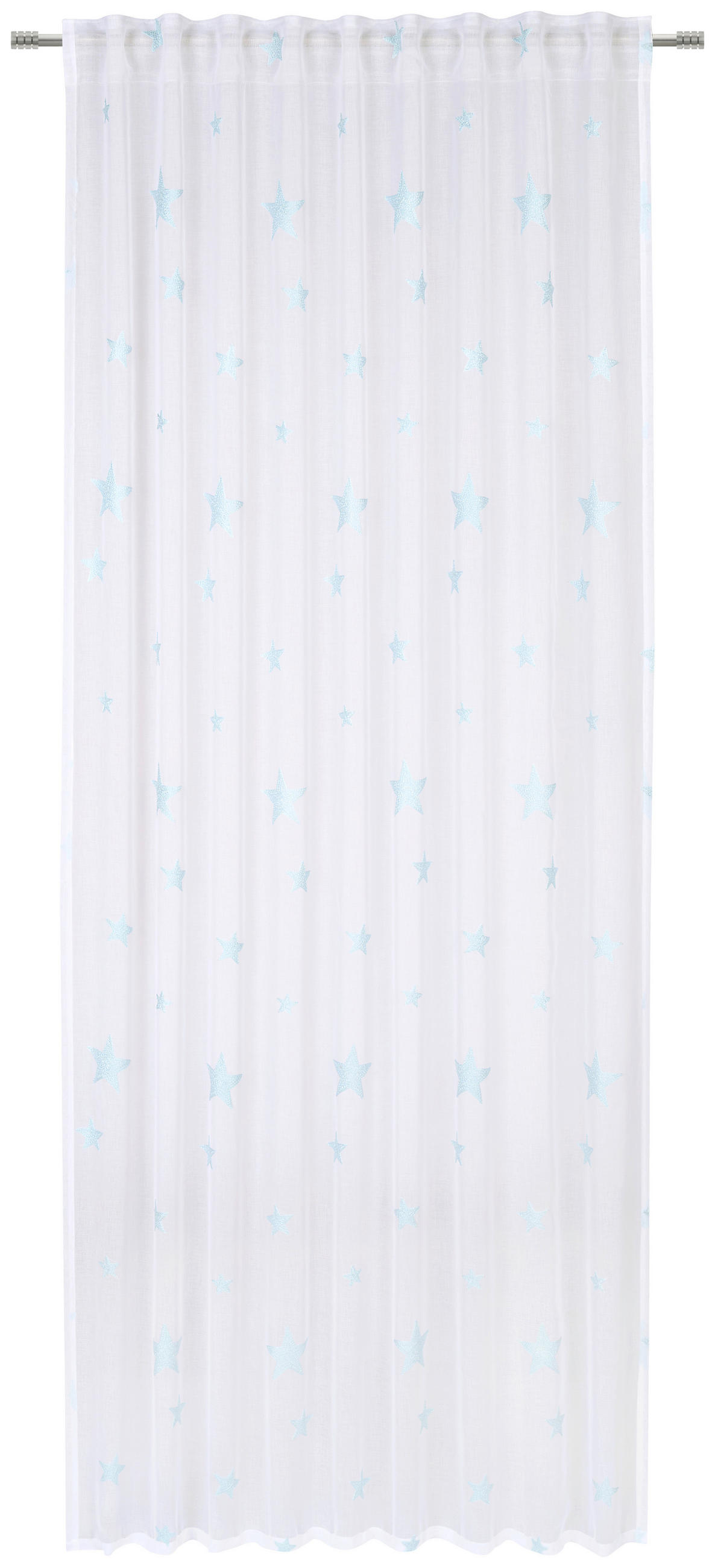 HOTOVÝ ZÁVĚS, průhledné, 140/245 cm - modrá, Konvenční, textil (140/245cm) - Ben'n'jen
