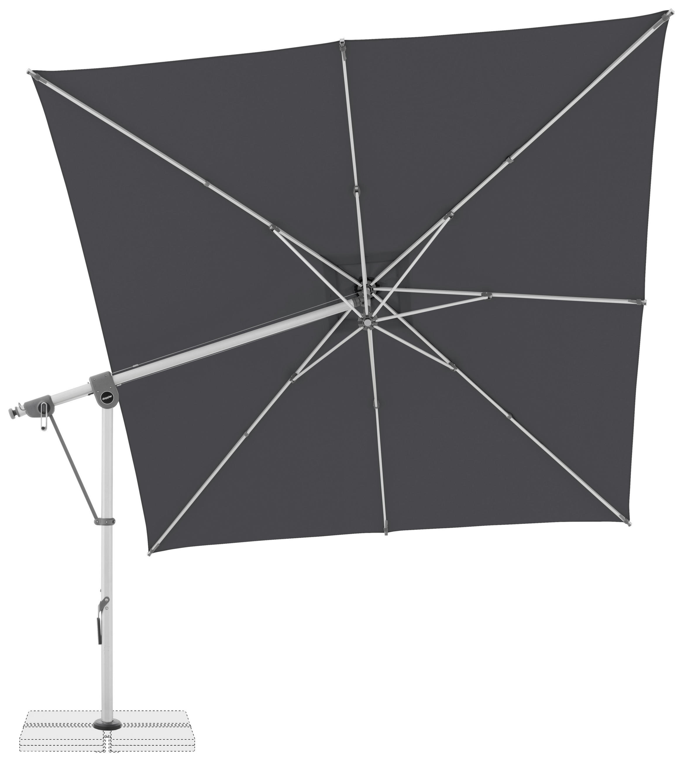 AMPELSCHIRM 300x300 cm  - Anthrazit/Hellgrau, Basics, Textil/Metall (300/300cm) - Doppler