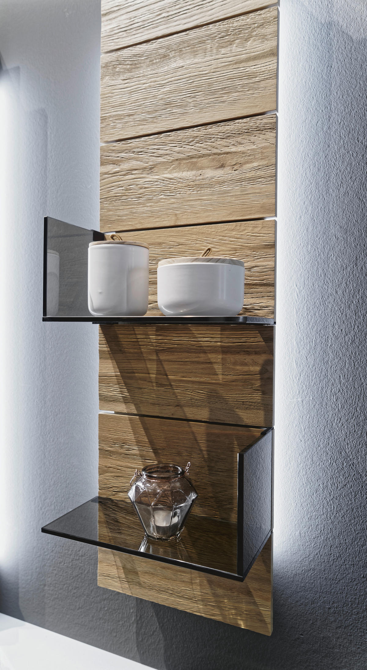 BADEZIMMER  in 96 cm  - Eichefarben/Grau, MODERN, Holz/Stein (96cm) - Voglauer