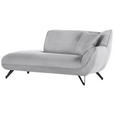 CHAISELONGUE in Feincord Hellgrau  - Hellgrau/Schwarz, Design, Textil/Metall (190/90/95cm) - Carryhome